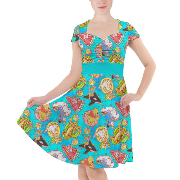 Sweetheart Midi Dress - Pool Floats Pooh