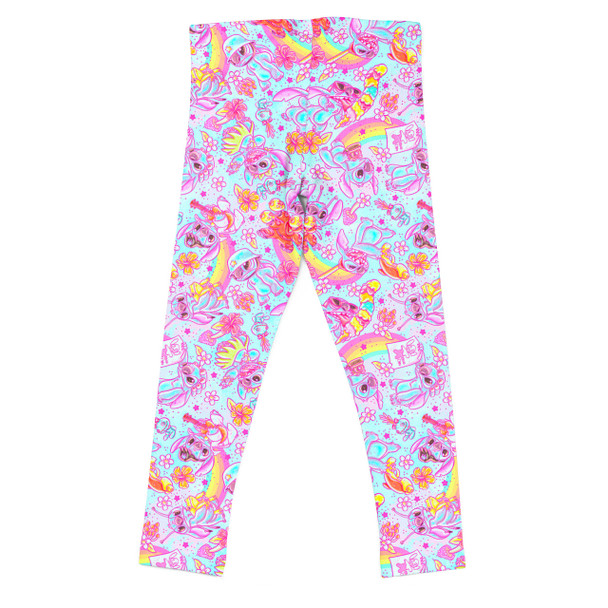 Girls' Leggings - Neon Rainbow Stitch