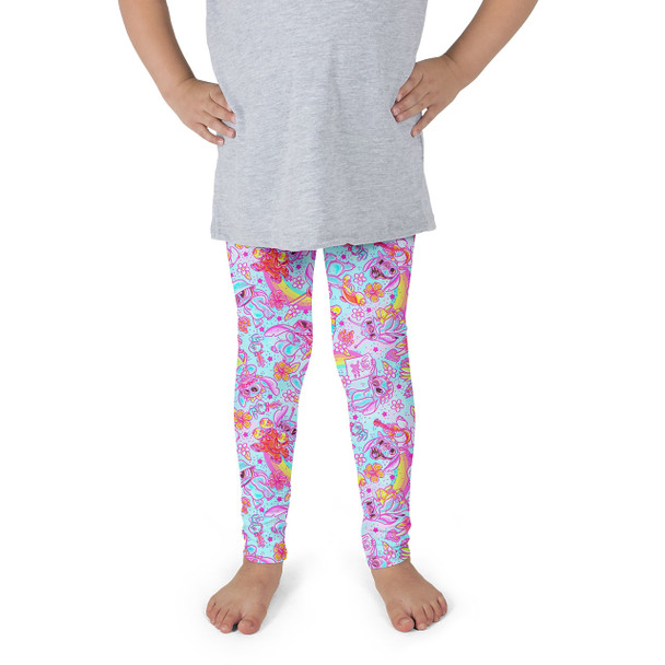 Girls' Leggings - Neon Rainbow Stitch