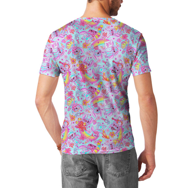 Men's Sport Mesh T-Shirt - Neon Rainbow Stitch