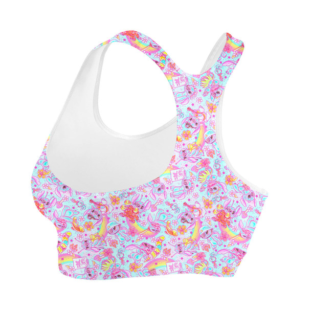 Sports Bra - Neon Rainbow Stitch