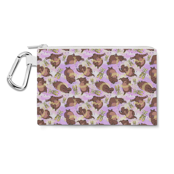 Canvas Zip Pouch - Hippo Ballerinas