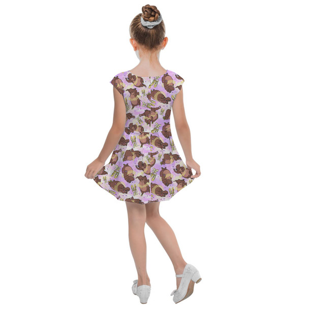 Girls Cap Sleeve Pleated Dress - Hippo Ballerinas