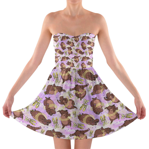 Sweetheart Strapless Skater Dress - Hippo Ballerinas