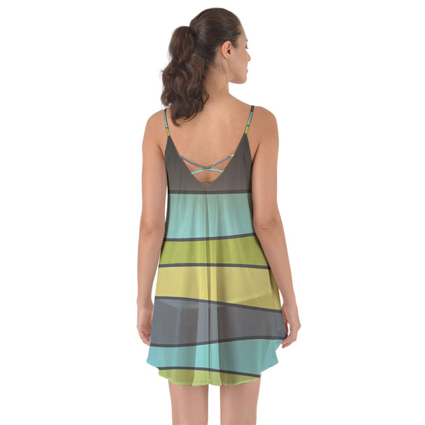 Beach Cover Up Dress - The SediMINT Avacado Wave Wall