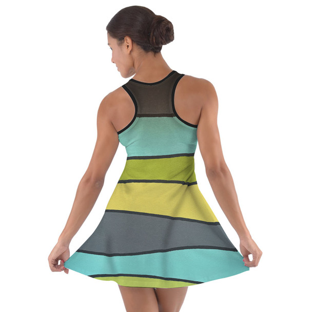 Cotton Racerback Dress - The SediMINT Avacado Wave Wall