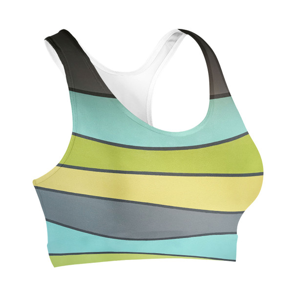 Sports Bra - The SediMINT Avacado Wave Wall