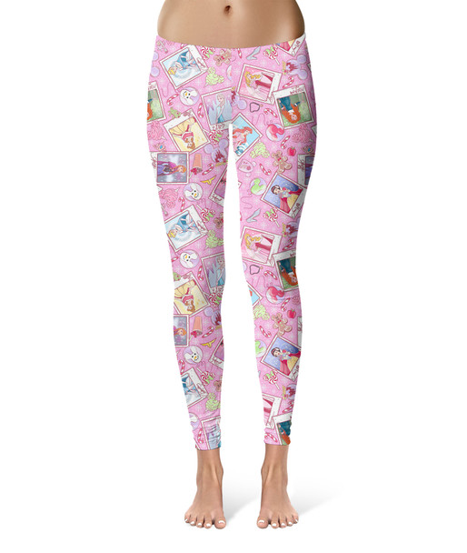 Sport Leggings - Holiday Winter Princess Christmas Snapshots