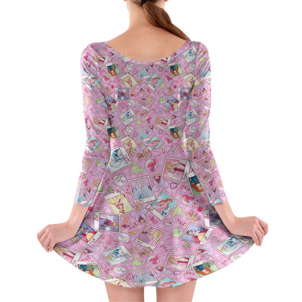 Longsleeve Skater Dress - Holiday Winter Princess Christmas Snapshots