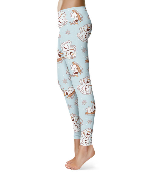 Sport Leggings - Christmas Snow Angel Holiday Olaf