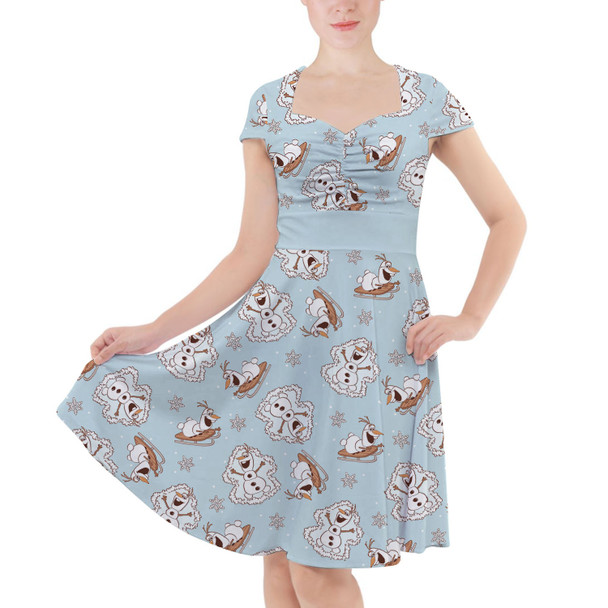 Sweetheart Midi Dress - Christmas Snow Angel Holiday Olaf