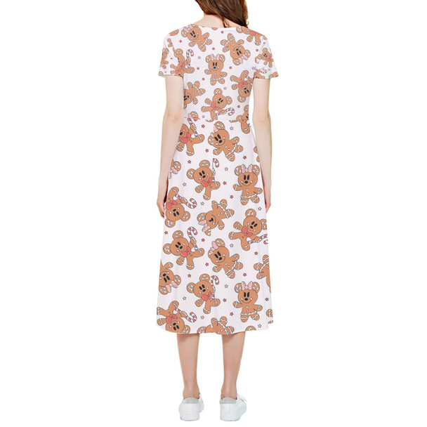 High Low Midi Dress - Mouse Gingerbread Cookies
