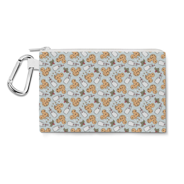 Canvas Zip Pouch - Christmas Milk and Mouse Cookies