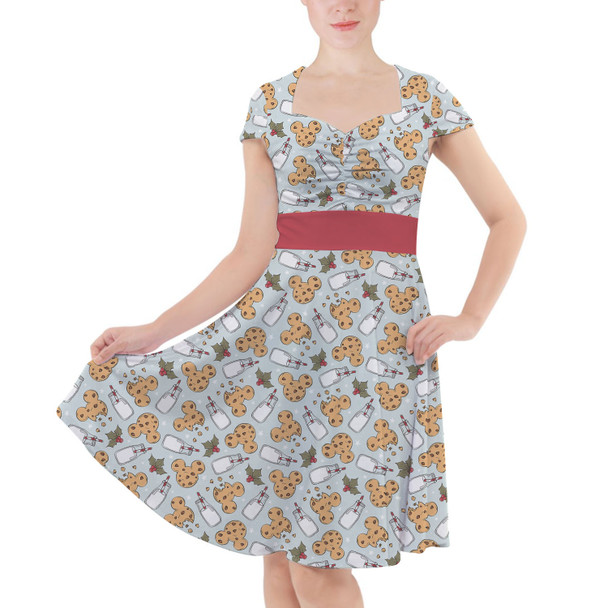 Sweetheart Midi Dress - Christmas Milk and Mouse Cookies