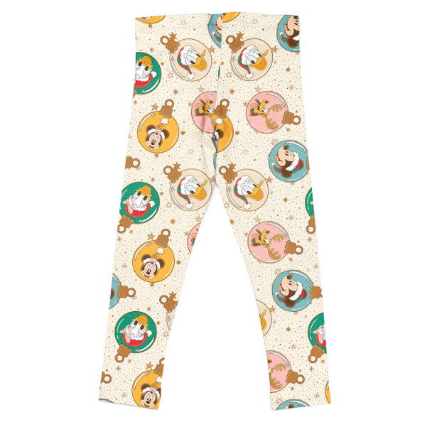 Girls' Leggings - Gold Mickey and Friends Christmas Baubles