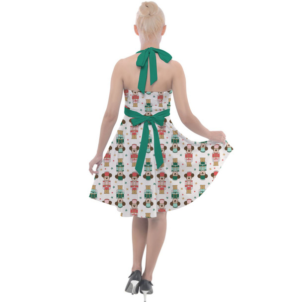 Halter Vintage Style Dress - Christmas Mickey Nutcrackers
