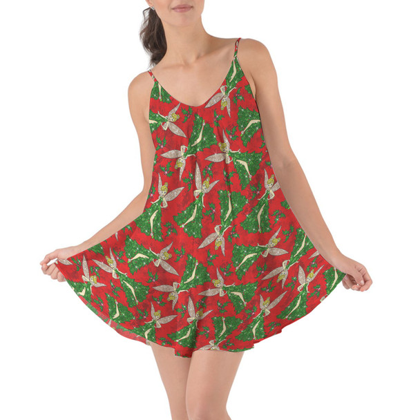 Beach Cover Up Dress - Magical Sparkling Tinkerbell Christmas