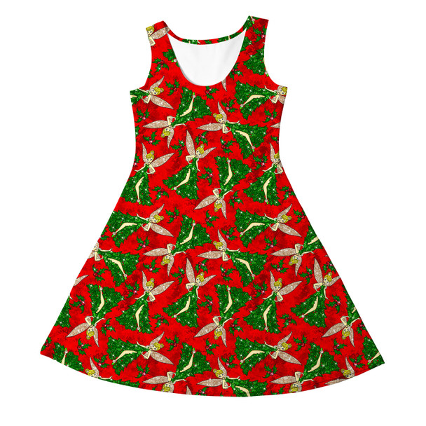 Girls Sleeveless Dress - Magical Sparkling Tinkerbell Christmas