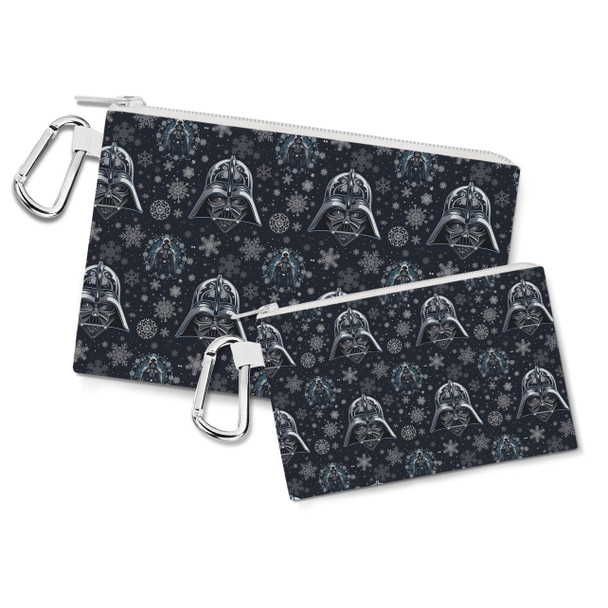 Canvas Zip Pouch - Vader Winter Holiday Christmas Snowflakes