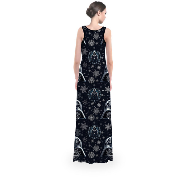 Flared Maxi Dress - Vader Winter Holiday Christmas Snowflakes