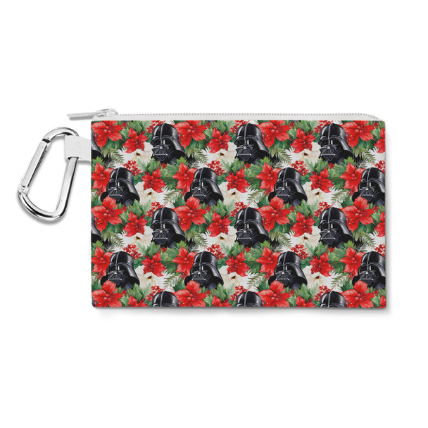 Canvas Zip Pouch - Vader Holiday Christmas Poinsettias