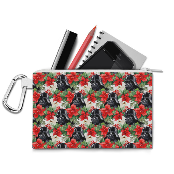 Canvas Zip Pouch - Vader Holiday Christmas Poinsettias