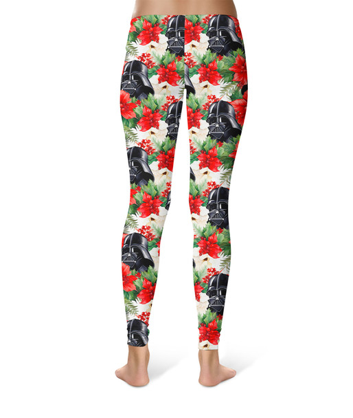 Sport Leggings - Vader Holiday Christmas Poinsettias