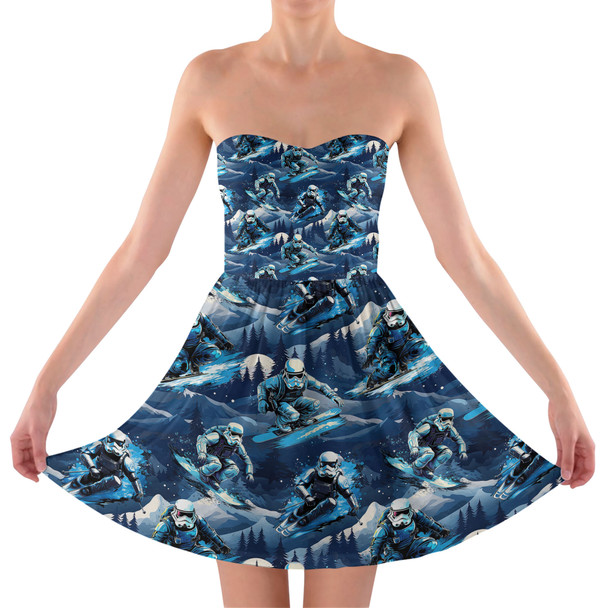 Sweetheart Strapless Skater Dress - Snowboard Troopers