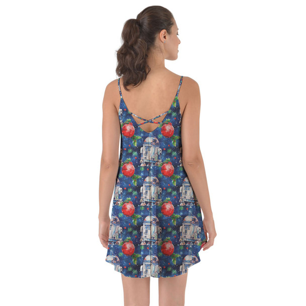 Beach Cover Up Dress - Little Blue Christmas Droid