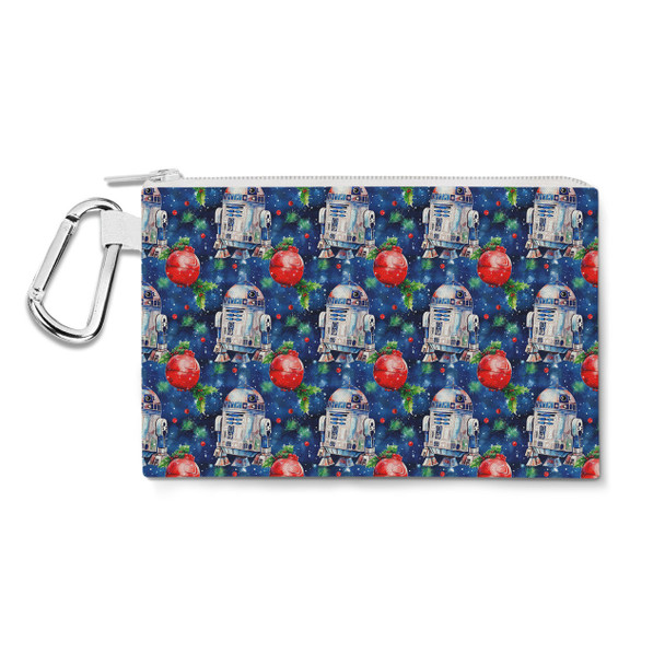 Canvas Zip Pouch - Little Blue Christmas Droid
