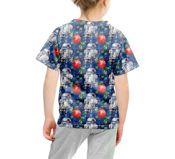 Youth Cotton Blend T-Shirt - Little Blue Christmas Droid