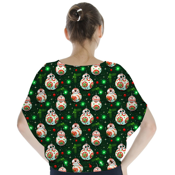 Batwing Chiffon Top - Little Rolling Christmas Droid