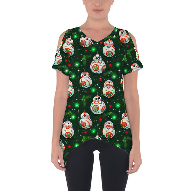 Cold Shoulder Tunic Top - Little Rolling Christmas Droid