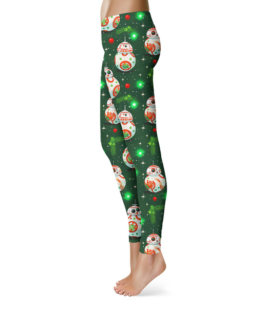 Sport Leggings - Little Rolling Christmas Droid