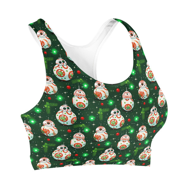 Sports Bra - Little Rolling Christmas Droid