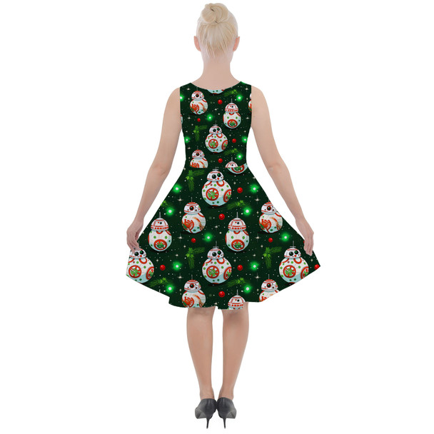 Skater Dress with Pockets - Little Rolling Christmas Droid