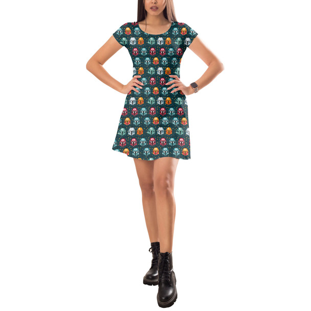 Short Sleeve Dress - Bounty Hunter Christmas Lights