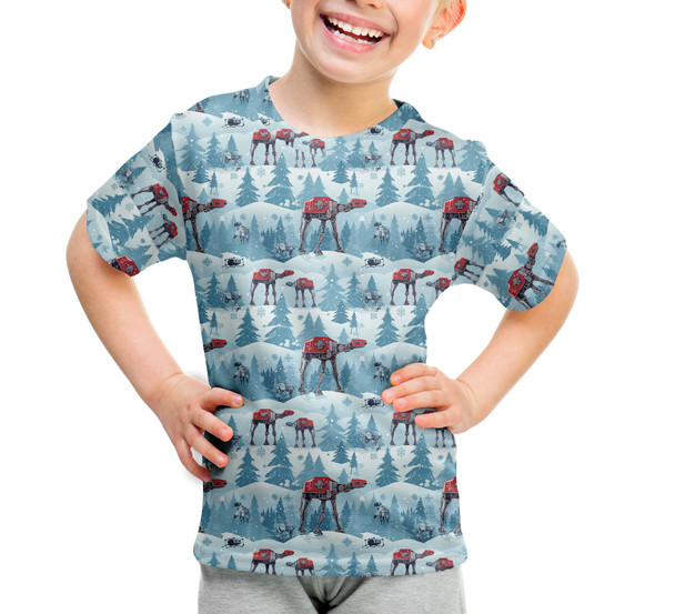 Youth Cotton Blend T-Shirt - AT-AT Christmas on Hoth