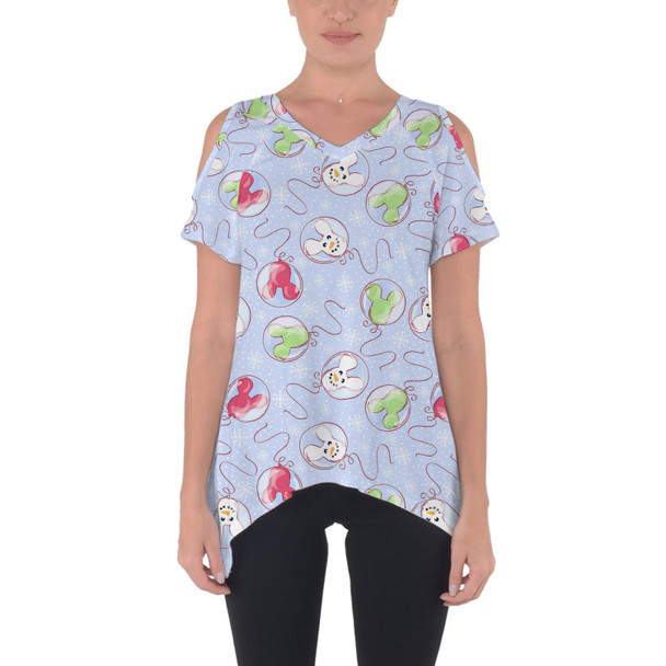 Cold Shoulder Tunic Top - Winter Mouse Balloons