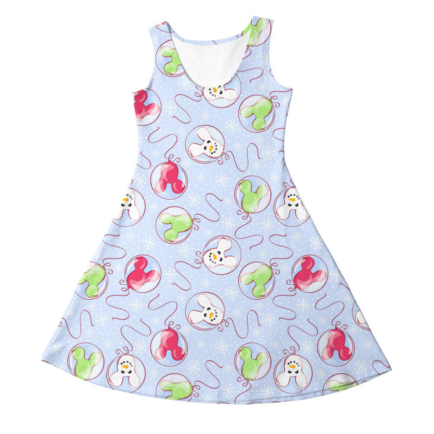 Girls Sleeveless Dress - Winter Mouse Balloons