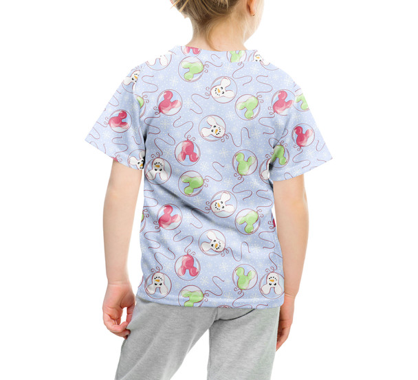 Youth Cotton Blend T-Shirt - Winter Mouse Balloons