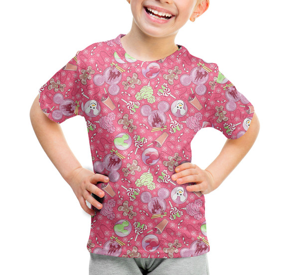 Youth Cotton Blend T-Shirt - Winter Mouse Snacks & Balloons