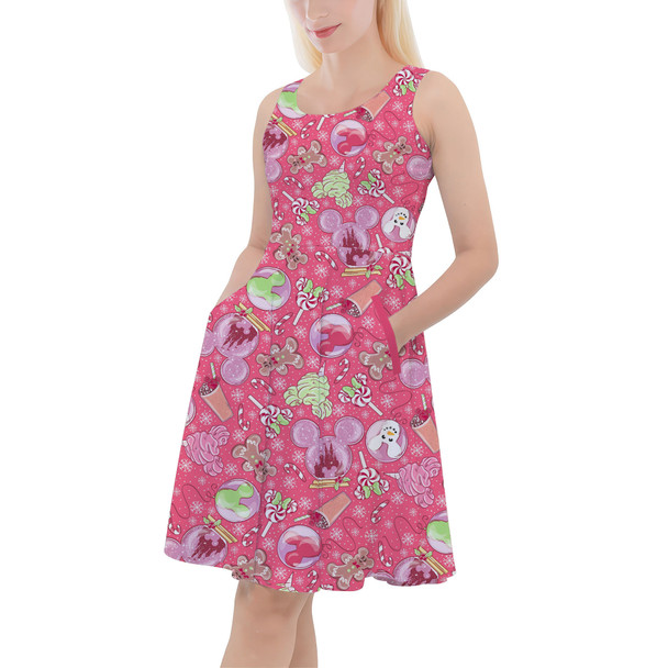 Skater Dress with Pockets - Winter Mouse Snacks & Balloons