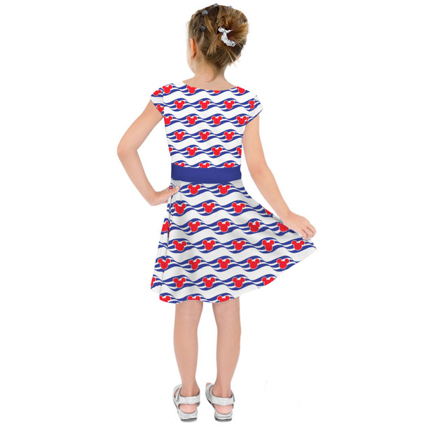 Girls Short Sleeve Skater Dress - Disney Cruise Logo