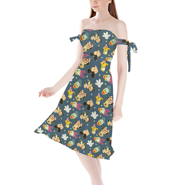 Strapless Bardot Midi Dress - Proud Pin Trader