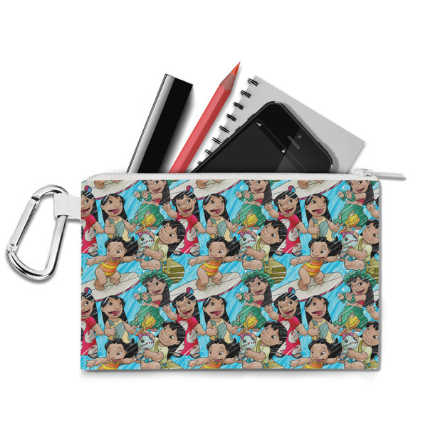 Canvas Zip Pouch - Lilo and Scrump Sketched