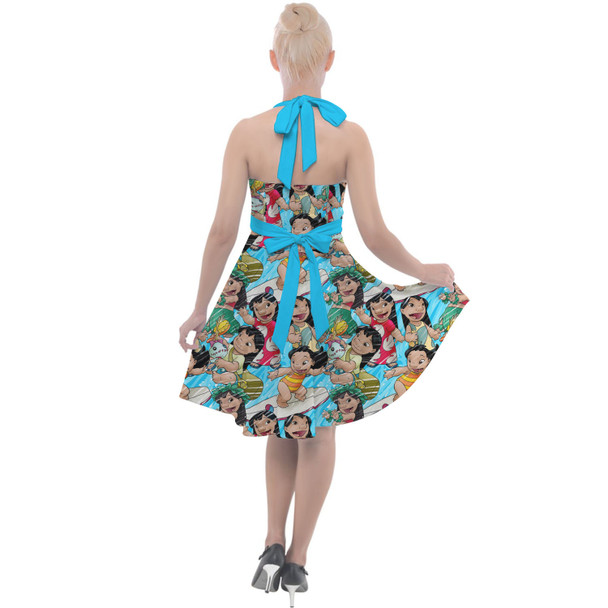 Halter Vintage Style Dress - Lilo and Scrump Sketched