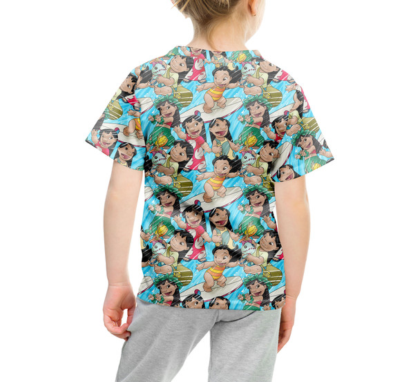 Youth Cotton Blend T-Shirt - Lilo and Scrump Sketched