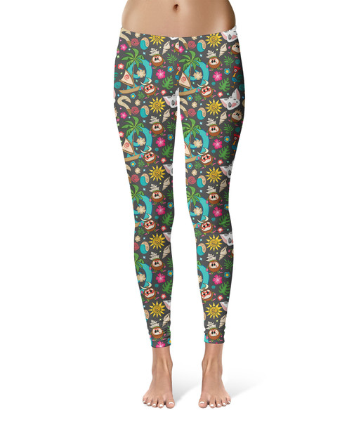 Sport Leggings - Polynesian Princess Icons