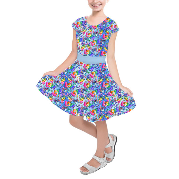 Girls Short Sleeve Skater Dress - Stitch Loves